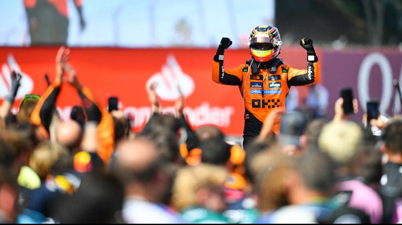 Piastri lidera el 1-2 de McLaren con Norris en el GP de España en medio del drama final entre Verstappen y Russell.